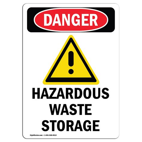 OSHA Danger Sign - Hazardous Waste Storage | Heavy Duty Sign or Label - Walmart.com - Walmart.com