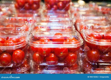 Cherry Tomatoes Packed in Plastic Containers Stock Photo - Image of packed, tomato: 90615046