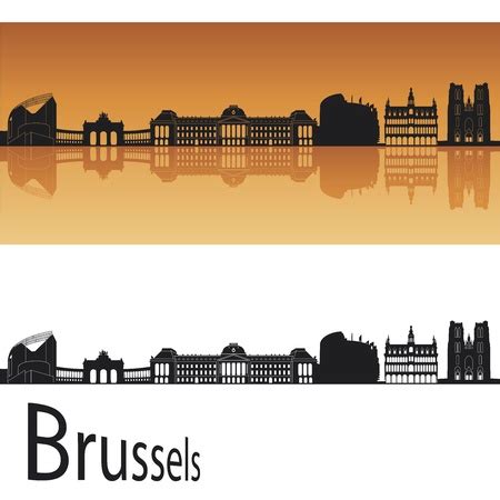 Vector of Brussels skyline in orange - ID:13550947 - Royalty Free Image ...