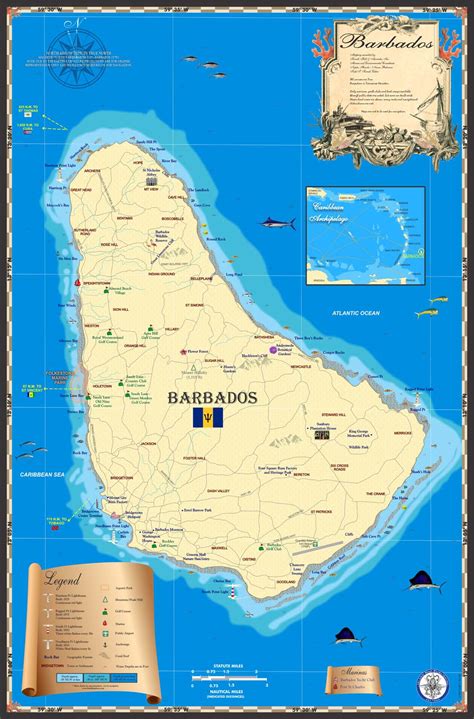 Barbados Map - Island Map Store