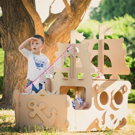 Cardboard Pirate Ship. Cardboard ship playhouse. | Etsy