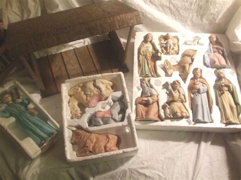 Huge Vintage Home Interiors Homco Nativity Set w/ Manger extras eBay ...