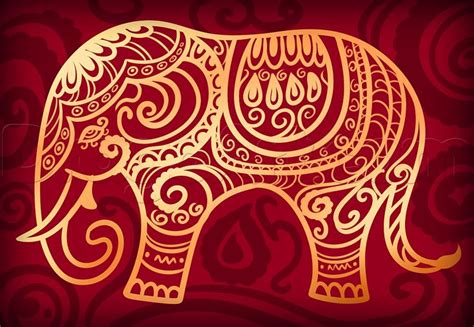 Elephant drawing, Hindu elephant, Elephant art