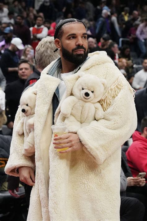 Drake Steals The Show At Raptors Game With Teddy Bear Coat | Drake ...