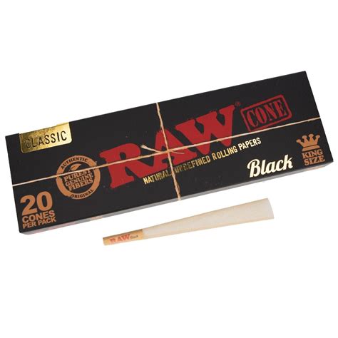 RAW Black - Classic Pre-Rolled King Size Cones - 20 pack – The JuicyJoint