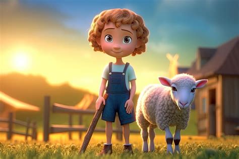 Premium AI Image | a cartoon character with a sheep