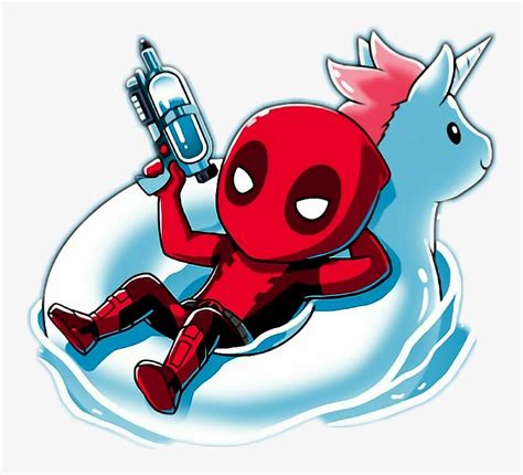 Deadpool Pool Unicorn Cute Ftestickers - Marvel Comics - 736x664 PNG ...