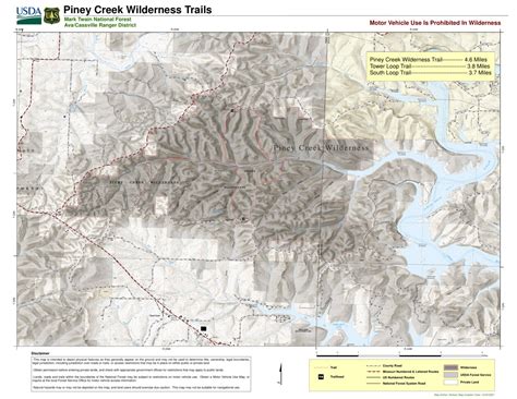 Mark Twain National Forest - Piney Creek Wilderness Trails Map by US ...