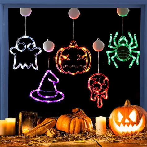 Amazon.com : Halloween Window Decorations - 5Pack Halloween LED Window ...