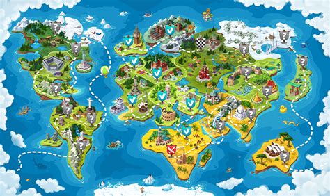 World map for the game :: Behance