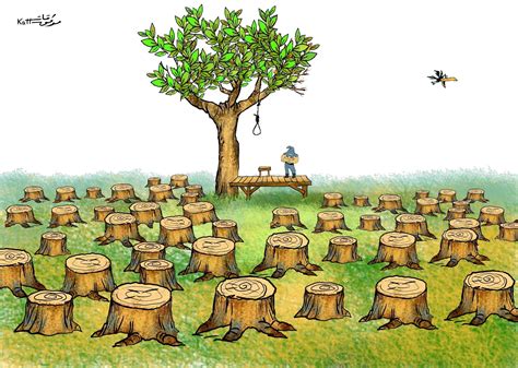 Cut down trees | Mwafaq Katt - Syria - Irancartoon