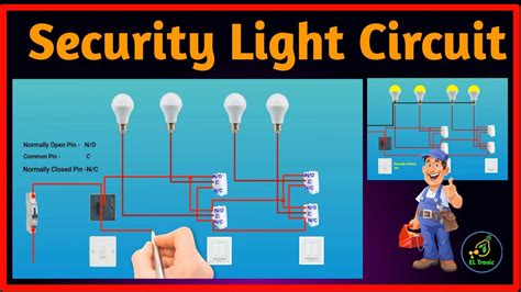 Security Lamp Circuit | Security Light Wiring Connection - YouTube