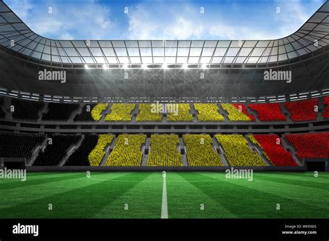 Belgium flag against large football stadium Stock Photo - Alamy