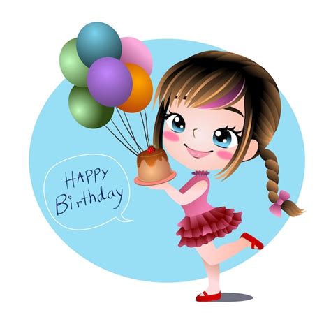 Premium Vector | Birthday greeting celebrate cute character cartoon ...