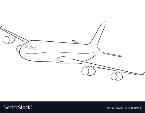 Airplane Vector Outline