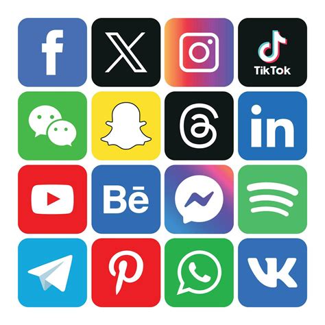 Social media icons set Logo Vector Illustrator network 26994518 Vector Art at Vecteezy