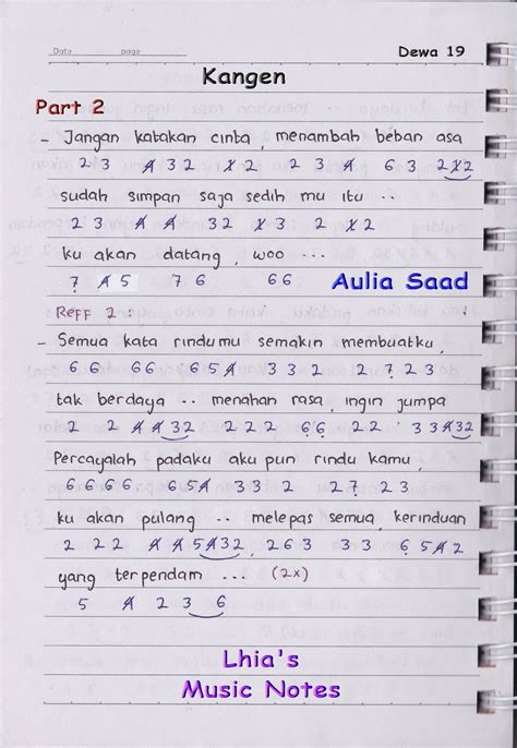 Not Angka : Dewa 19 - Kangen | Aulia's World