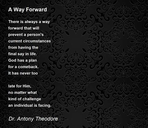 A Way Forward - A Way Forward Poem by Dr. Antony Theodore