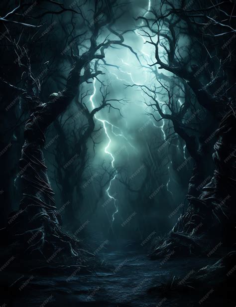 Premium AI Image | beautiful gothic Gothic Enchanted dark night forest ...