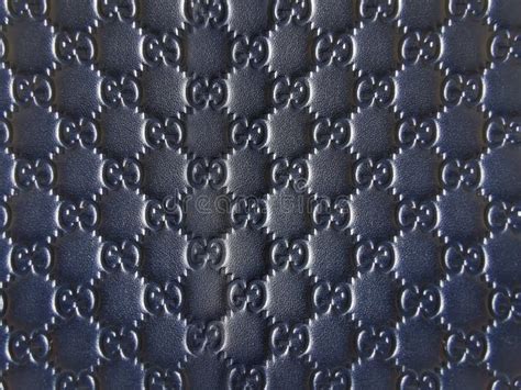 Blue Leather Background of Gucci Monogram Logo Editorial Photography - Image of texture ...