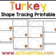 Turkey Shape Tracing Cards Printable - Active Littles