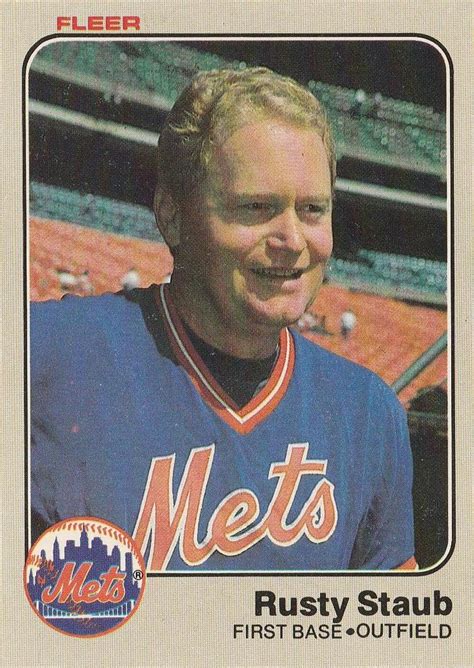 Rusty Staub 1983 baseball card - 1980s Baseball