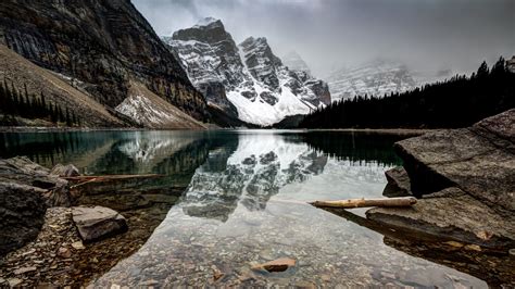 Moraine Lake Wallpaper 4K, Clear water, Landscape, Canada