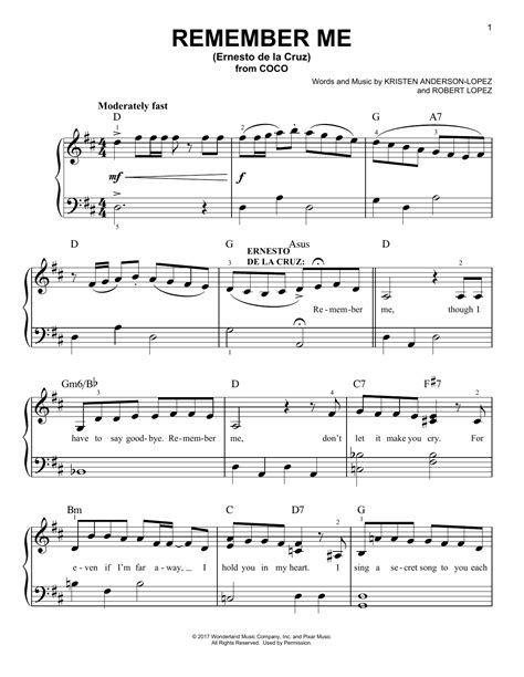 Remember Me (Ernesto de la Cruz) | Sheet Music Direct