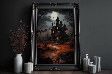 Haunted House Print Victorian Gothic Mystic Art Creepy Goth Wall Art ...