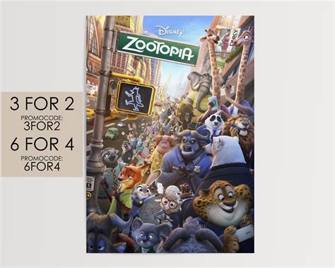 Zootopia 2016 Poster Disney Pixar Movie Poster Art Film - Etsy