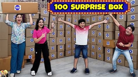 100 SURPRISE BOX | Family Comedy Challenge | Unboxing 100 boxes | Aayu ...