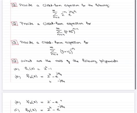 Solved Q| Provide a closed-form expression for the | Chegg.com