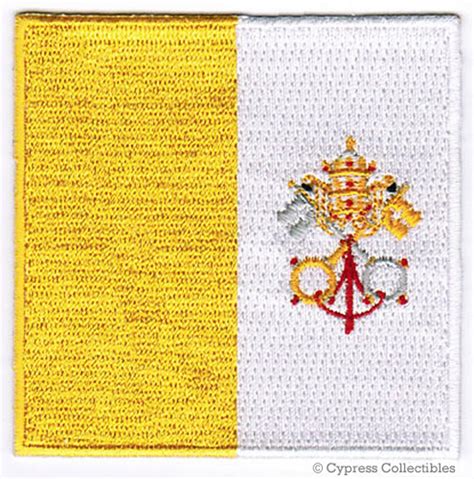 POPE FRANCIS FLAG Patch Vatican Emblem Iron-on Embroidered Emblem ...