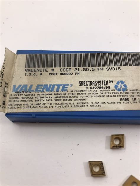 Valenite Carbide Inserts CCGT21.50.5 FH SV315 Qty 3 | eBay