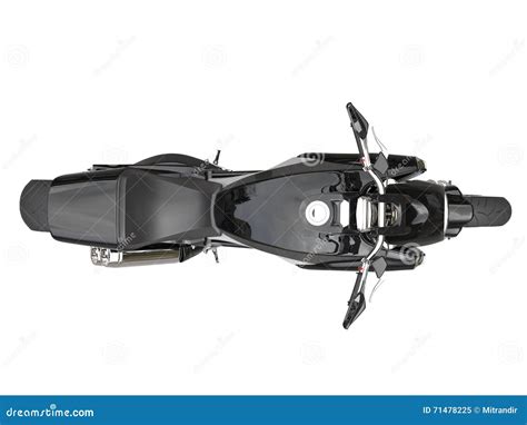 Black Sports Motorcycle - Top View Stock Illustration - Illustration of ...