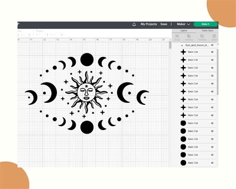 Sun Moon & Stars Full Wrap SVG Moon Svg Star Svg Boho Svg - Etsy