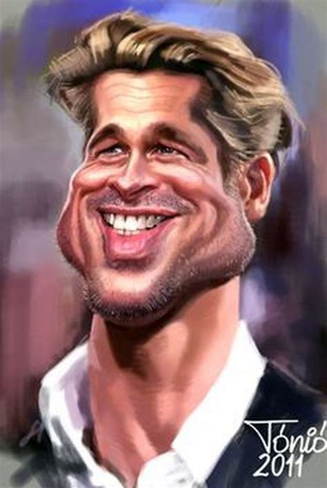 Brad Pitt (21) | Celebrity caricatures, Funny caricatures, Caricature