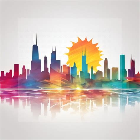 10 Chicago Skyline Clip Art, Printable Clipart, Jpg, Digital Download ...