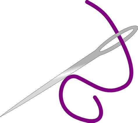 Needle & Purple Thread Clip Art at Clker.com - vector clip art online, royalty free & public domain