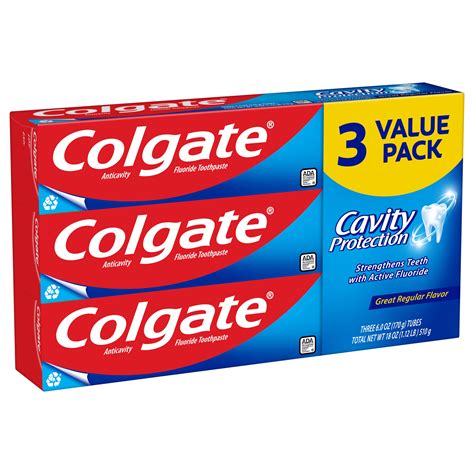 Buy Colgate Cavity Protection Toothpaste, Great Regular Flavor, 6 Oz, 3 ...