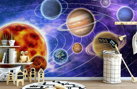 Educational kids, Space Art for Kids, Cartoon solar system, Solar system wall art, Solar system ...