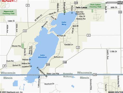 pictures of twin lakes wi | elizabeth lake map - kenosha county lakes | Wisconsin fishing, Lake ...