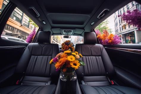 Premium AI Image | Cars interior full of flowersflorist and flowers design concept generative ai