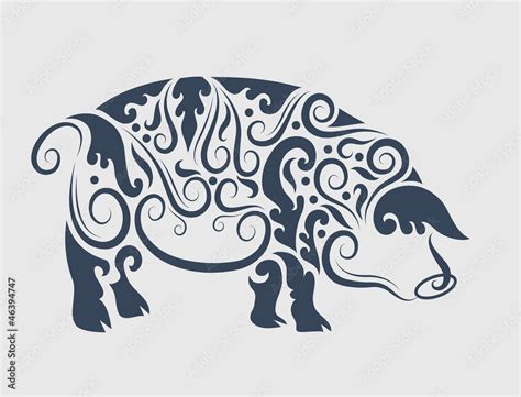 Pig tattoo design Stock Vector | Adobe Stock