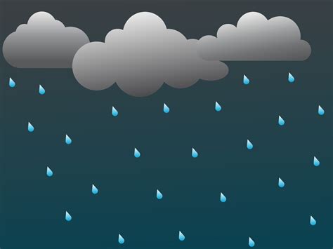 vector illustration of heavy rain cloudy weather with cartoon animation ...