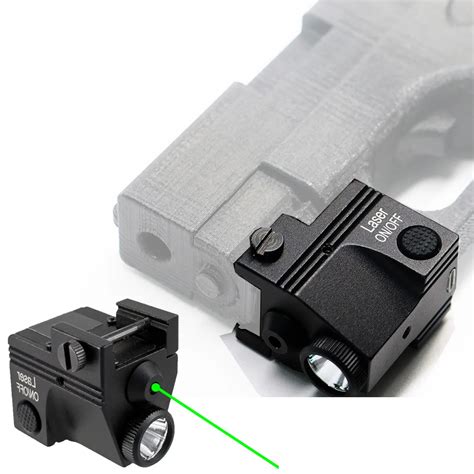 Rechargeable Tactical Green Laser Sight Flashlight Combo Low Profile Pistol Handgun Light with ...