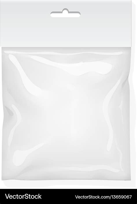 Plastic bag template white blank packaging Vector Image