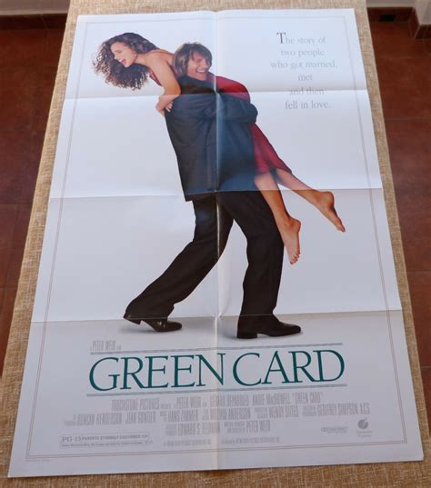 Green Card Movie Poster, Original, Folded, One Sheet, DS, year 1990, Made in USA | Barnebys