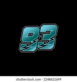 Number Vector Sports Racing Number 93 Stock Vector (Royalty Free ...