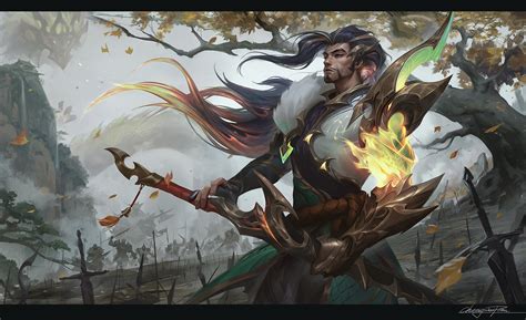 ArtStation - Dragonmancer Yasuo Splash art for League of Legends